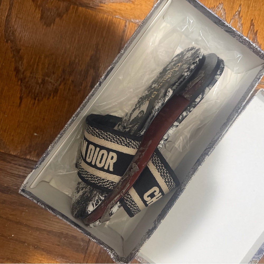 Dior Monochrome Sandals with Logo Strap
